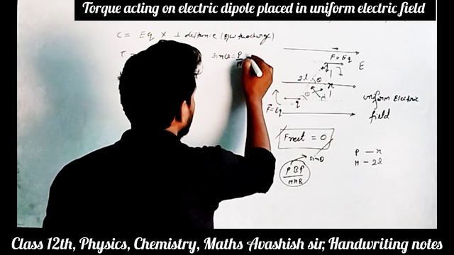 9. Torque acting on electric dipole placed in uniform electric field 12th physics #avashishsir смотреть онлайн