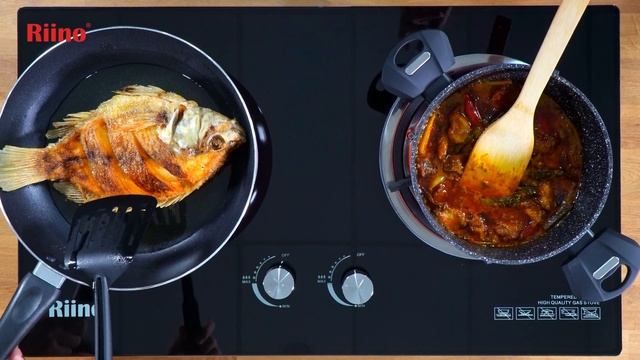 Riino Tempered Glass Gas Stove Build In / Tabletop with 2 Burner Stove Hybrid Cooker ND2F смотреть онлайн