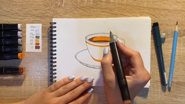 Как нарисовать чай карандашом и скетч маркерами | Рисунок для детей, поэтапно и легко смотреть онлайн