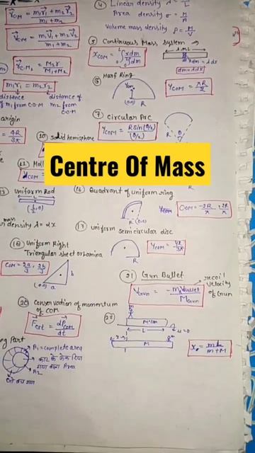Centre of mass short notes💥 || Yakeen 2.o 2023 class notes|| #neet2023 #mrsir #physicswallah 💫❤️💫 смотреть онлайн