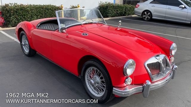 1962 MGA MK2 ROADSTER. CHARIOT RED WITH BLACK LEATHER TRIM. MATCHING RED HARDTOP. NICE RESTORED CAR смотреть онлайн