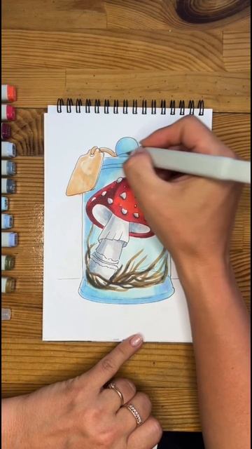 Нарисуем мухомор в стеклянной банке скетч маркерами смотреть онлайн