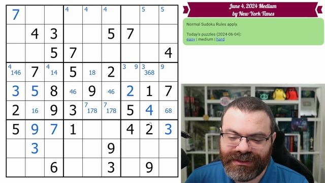 NYT Medium Sudoku Step-by-Step Walkthrough | June 4, 2024 смотреть онлайн