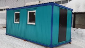 Блок контейнер вагончик металлический бытовка 2.40х6х2.40м с утеплением 50мм с печкой