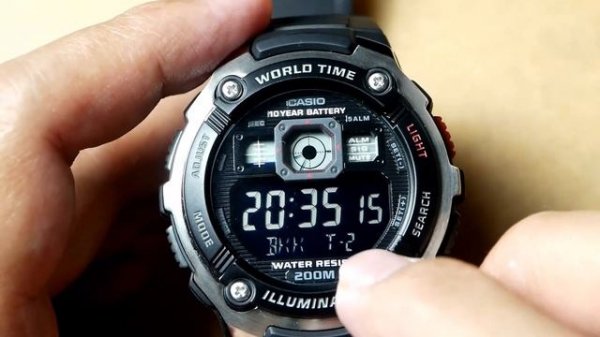 Casio AE-2000 Tutorial: Detail Settings for AE2000W (Time, Date, World Time, Alarm, Timer)