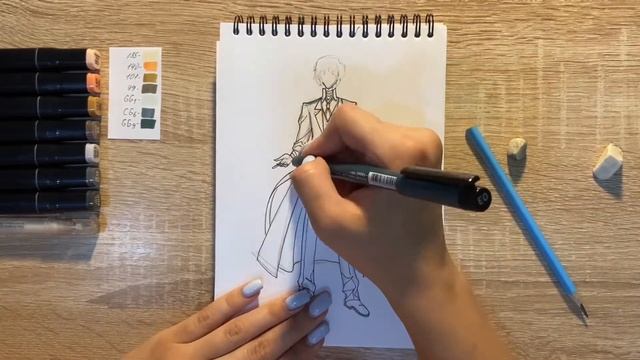 Как нарисовать Дазая карандашом и скетч маркерами | Рисунок для детей, поэтапно и легко смотреть онлайн