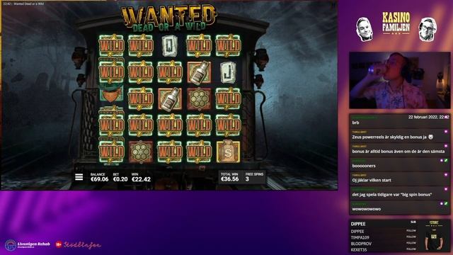 WANTED DEAD OR A WILD  🔥 FULLSCREEN WILDS 🔥 #STORVINST 🔥 CASINO LIVE STREAM PÅ SVENSKA