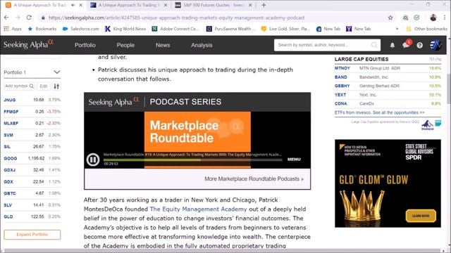 E MINI S&P500 VC PMI AI LIVE PODCAST WITH PATRICK MONTESDEOCA смотреть онлайн