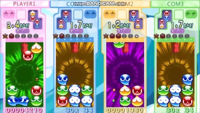 Puyo Puyo 20th Anniversary - White Feli vs Black Sig vs Strange Klug vs Unusual Ecolo (Mega Puyo) смотреть онлайн