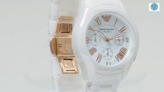 EMPORIO ARMANI AR1417 WOMEN WATCH CERAMIC WHITE CHRONOGRAPH REVIEW エンポリオ アルマーニ ホワイト レビュー смотреть онлайн