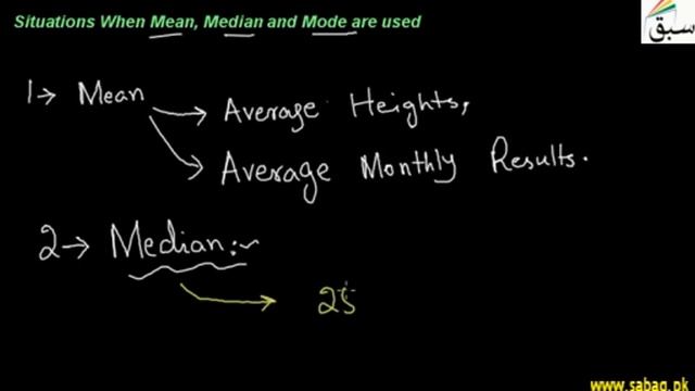 Situations when Mean, Median and Mode are Used, Math Lecture | Sabaq.pk смотреть онлайн