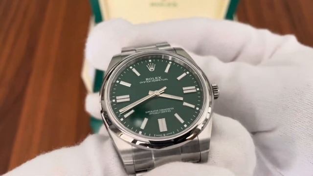 Unboxing Rolex 124300 Oyster Perpetual Watch With Green Dial 2022 41mm