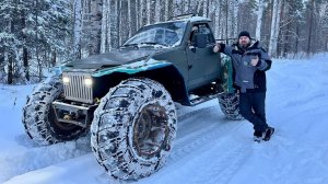 После сборки прокатились по лесу потестить болотоход. Вроде едет)