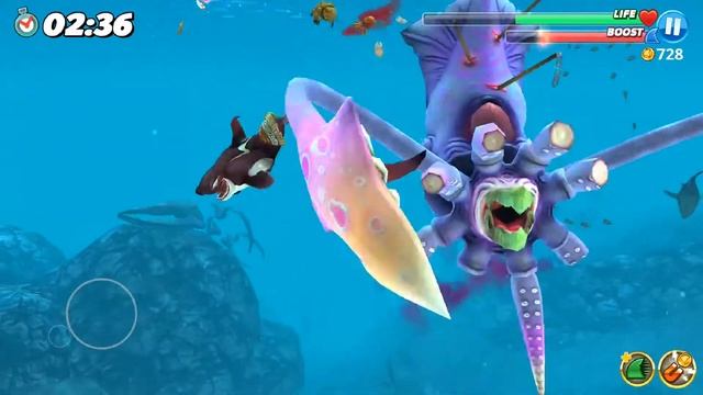Hungry Shark World - Killer Whale vs COLOSSAL SQUID BOSS Battle New Event All Sharks Unlocked смотреть онлайн