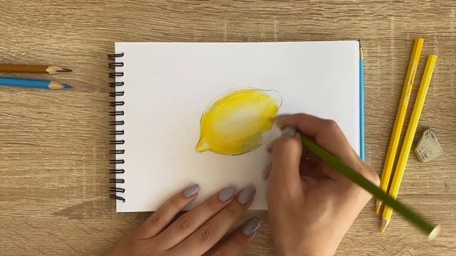 Рисунок цветными карандашами лимона | Поэтапная срисовка для начинающих смотреть онлайн