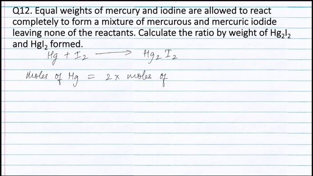 Q12. Equal weights of mercury and iodine are allowed to react completely to form a mixture of mercu смотреть онлайн