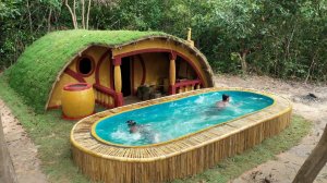 Строительство в джунглях виллы и бассейна с декором частной гостиной