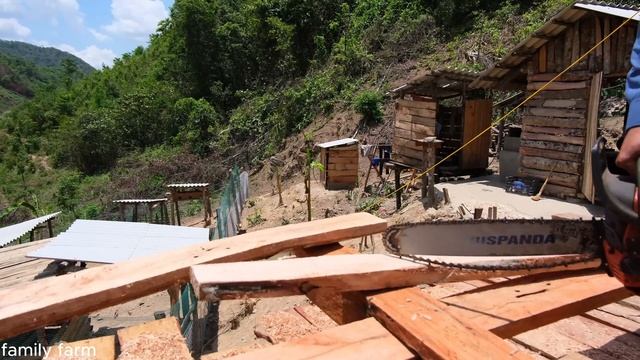The Construction Process Of The Family's New Wooden House Frame | Family Farm