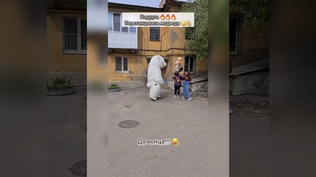 Подруга перетанцевала Медведя💐🎶 Поздравление от Большого Мишки в Волгограде и Волжском #белыймедвед смотреть онлайн