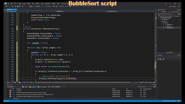Useable Unity. Sorting Algorithms Visualization. Bubble Sort. Basics Unity. смотреть онлайн