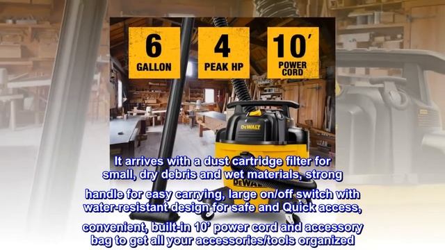 DEWALT DXV06P 6 gallon Poly Wet/Dry Vac, Yellow смотреть онлайн