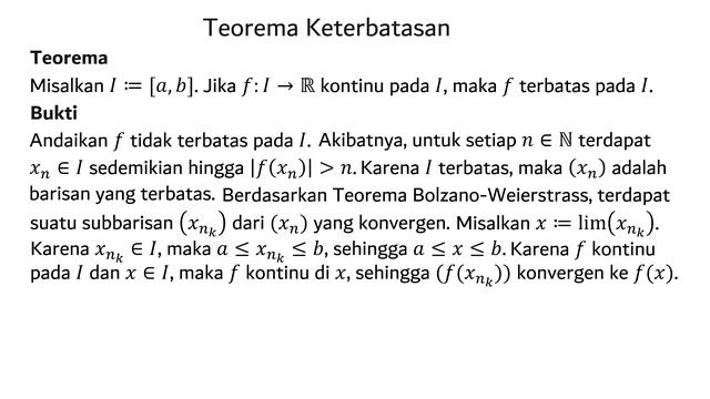 MA3131 Pengantar Analisis Real (Video 62-Teorema Keterbatasan untuk Fungsi Kontinu) смотреть онлайн