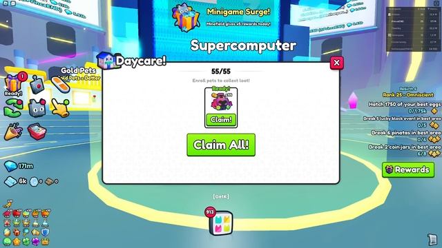 J'OUVRE TOUTES MES DAYCARE pour le HUGE MEEBO IN A SPACESHIP sur PET SIMULATOR 99 dans ROBLOX смотреть онлайн