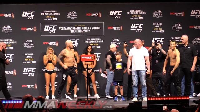 UFC 273 Ceremonial Weigh-Ins: Volkanovski vs Korean Zombie смотреть онлайн
