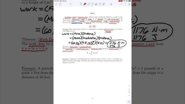 MAT 1224 Section 2.5: Physical Applications (Part 2, Work Done by a Variable Force) смотреть онлайн