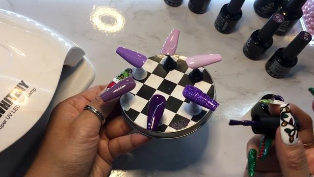 ASMR- Beetles Purple Gel Polish set- Swatching/Opening - Gum Chewing + Soft Spoken смотреть онлайн