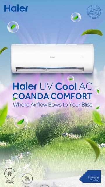 Haier UV Cool AC: Elevate Your Coolness, Embrace Tranquil Comfort with Coanda Bliss смотреть онлайн