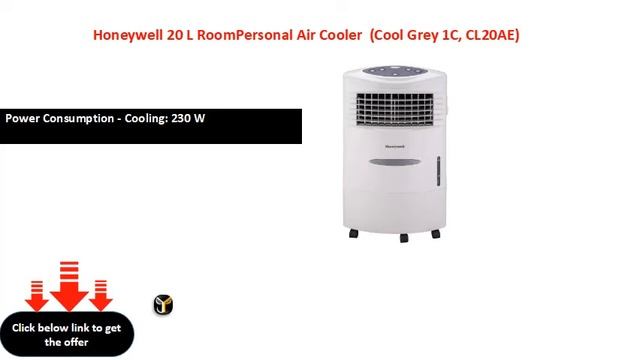Honeywell 20 L RoomPersonal Air Cooler Cool Grey 1C, CL20AE смотреть онлайн