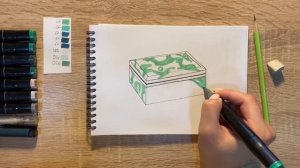 Как нарисовать шкатулку карандашом и скетч маркерами | Рисунок для детей, поэтапно и легко
