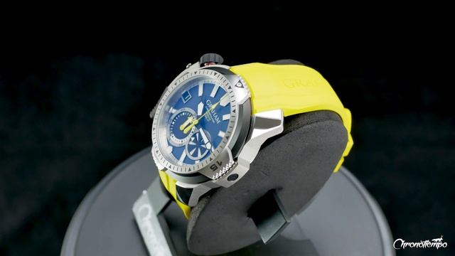 Graham Chronofighter ProDive 2000ft Chronograph Men's Watch Blue Dial / Yellow Strap MR-2CDAV-1