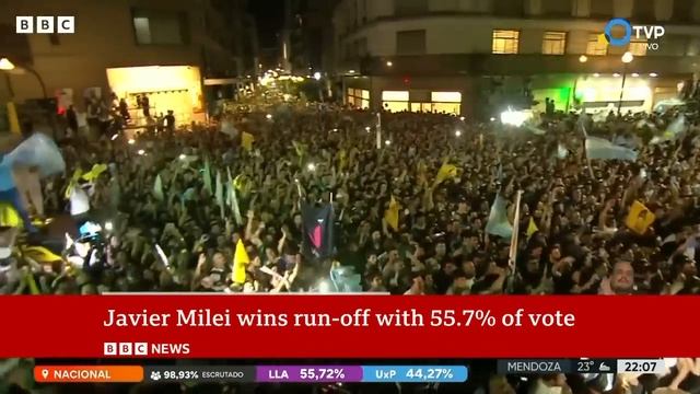 Javier Milei wins Argentina presidential run-off election - BBC News смотреть онлайн