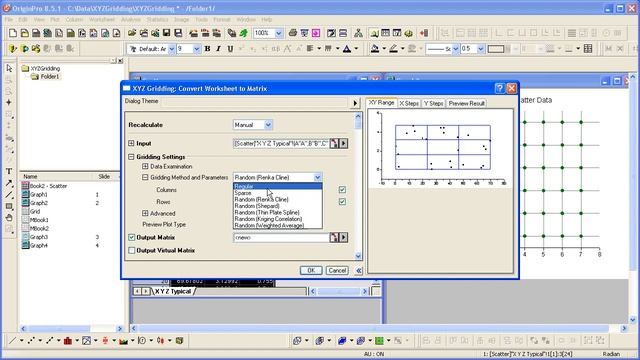 Data Manipulation: Origin 8.5.1: Prepare a matrix from worksheet data using XYZ gridding смотреть онлайн