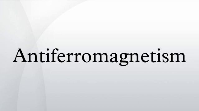 Antiferromagnetism