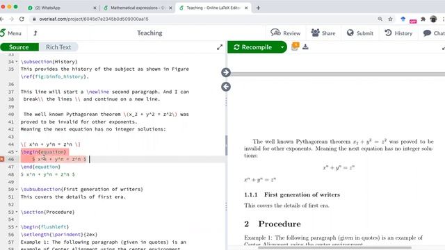 Mathematical expressions in LateX смотреть онлайн