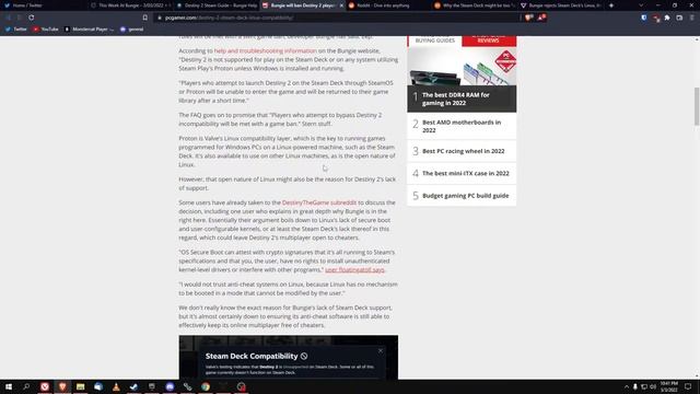Destiny 2 unsupported on Steam Deck! Will Ban Users If Tried! смотреть онлайн