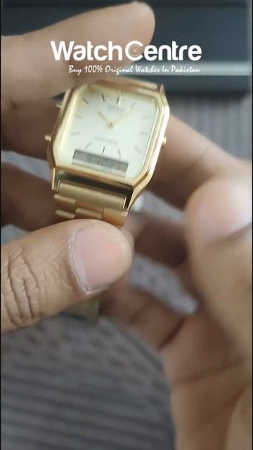 Casio AQ 230GA 9D Golden Vintage Digital Analog Wrist Watch смотреть онлайн