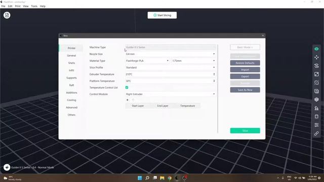 FlashPrint New User Tutorial - Part 05 - 1 - Slicer Basic and Printer options смотреть онлайн