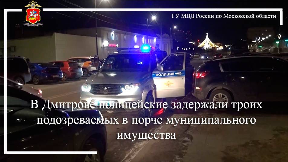 В Дмитрове полицейские задержали троих подозреваемых в порче муниципального имущества смотреть онлайн