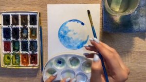 Как нарисовать планету Нептун карандашом и акварелью начинающим | Рисунок для детей