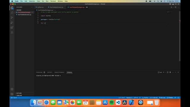 How to make pentagon with TURTLE Module | Python смотреть онлайн