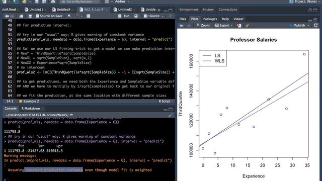 Ch4 Weight Least Squares - R example for WLS with sample size смотреть онлайн