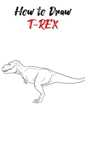 How to Draw T-Rex Tyrannosaurus Rex dinosaur from Jurassic Park and World Step By Step #shorts смотреть онлайн