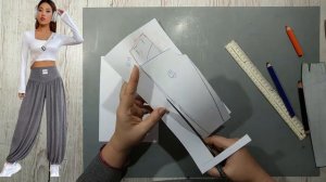 Моделирование. Турецкие брюки (любой размер). Выкройка № 1604.