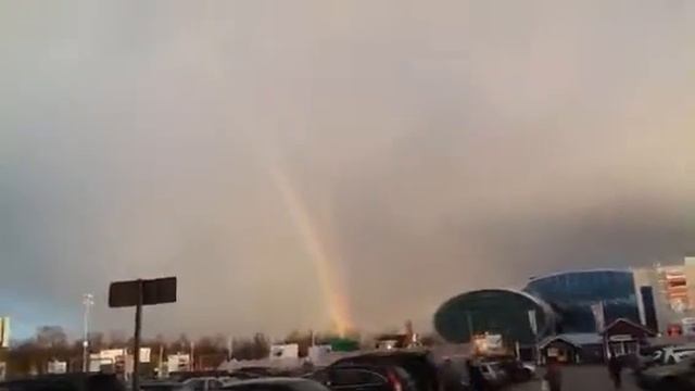 Двойная радуга в Санкт-Петербурге 23.12.13! смотреть онлайн