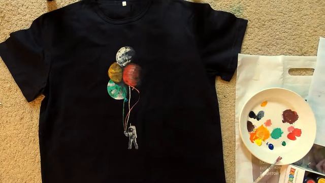 Роспись футболки. Астронавт. смотреть онлайн