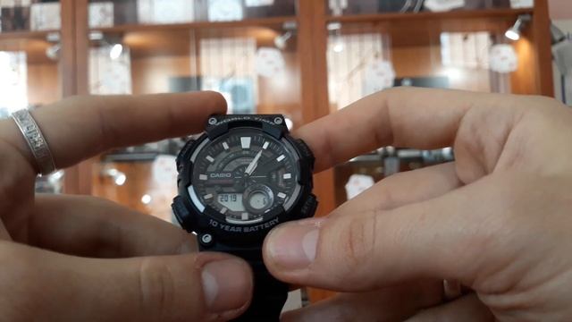 How to set time on Casio AEQ-110W-1A and adjust hands смотреть онлайн